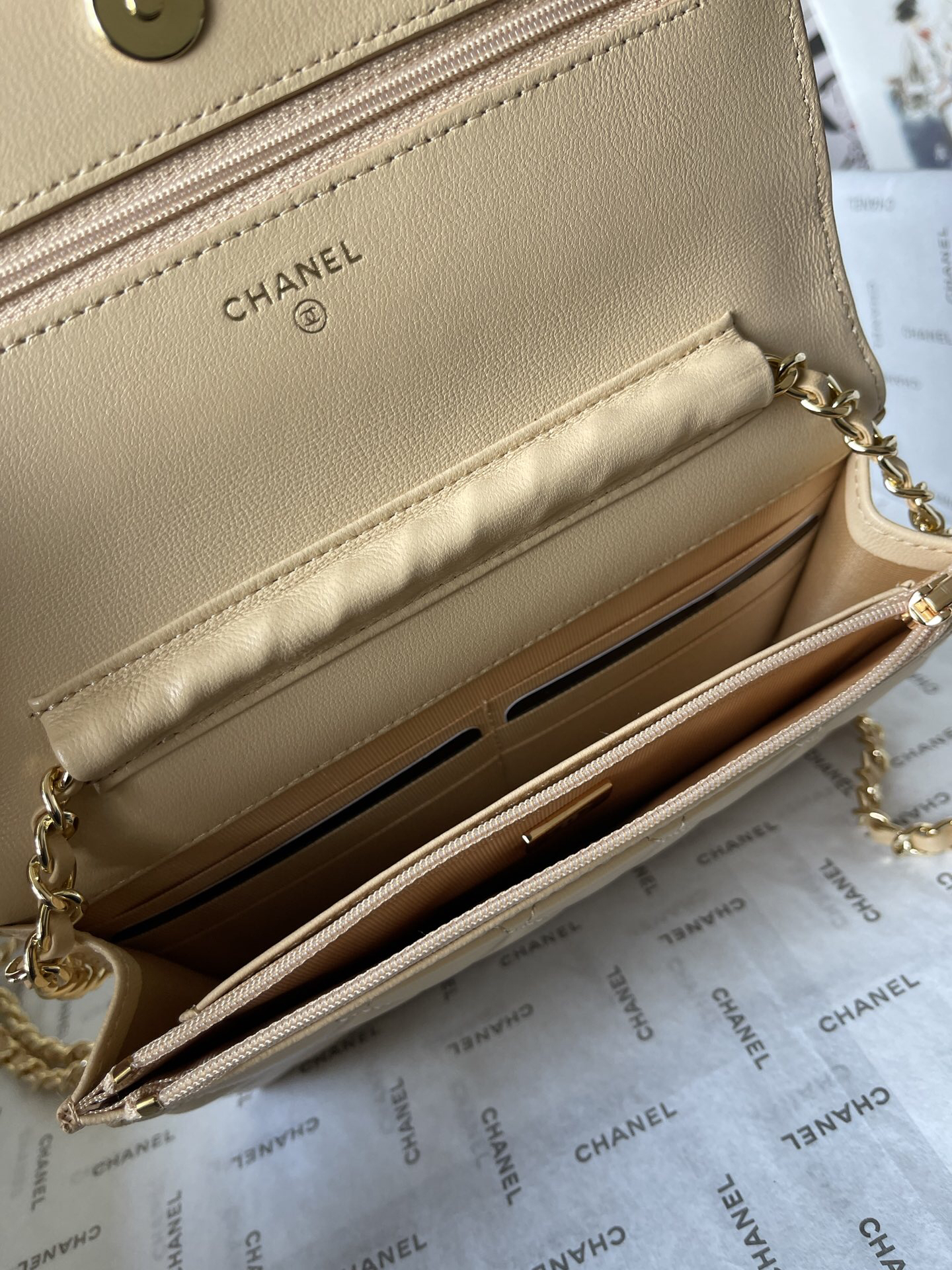 Chanel CF WOC Lambskin Chain Wallet - Image 8