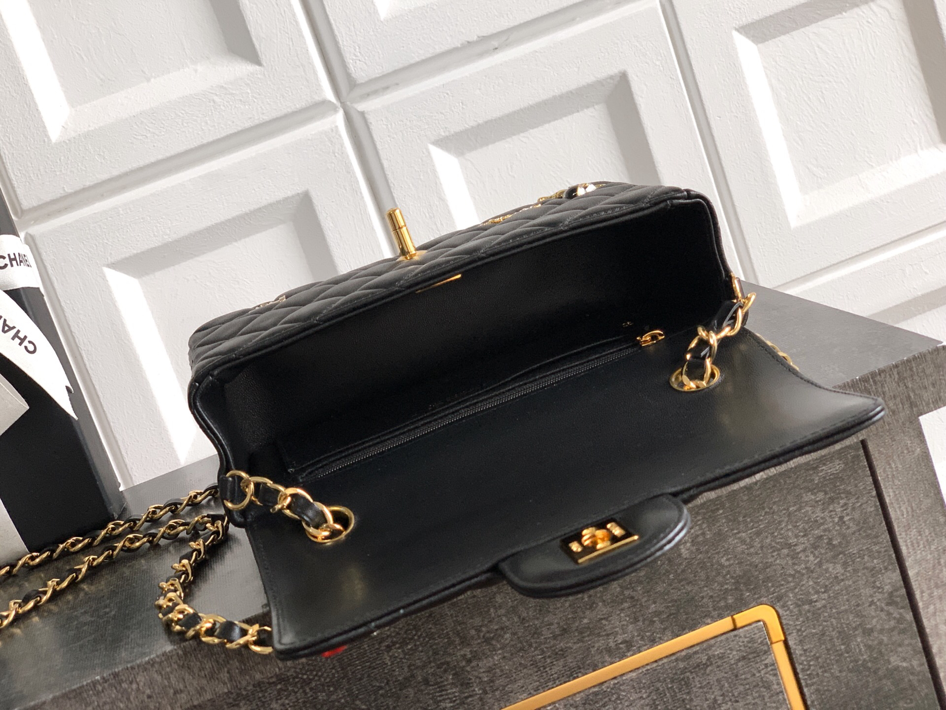 Mini Lambskin Chain Shoulder Bag with Decorative Charms - Image 8