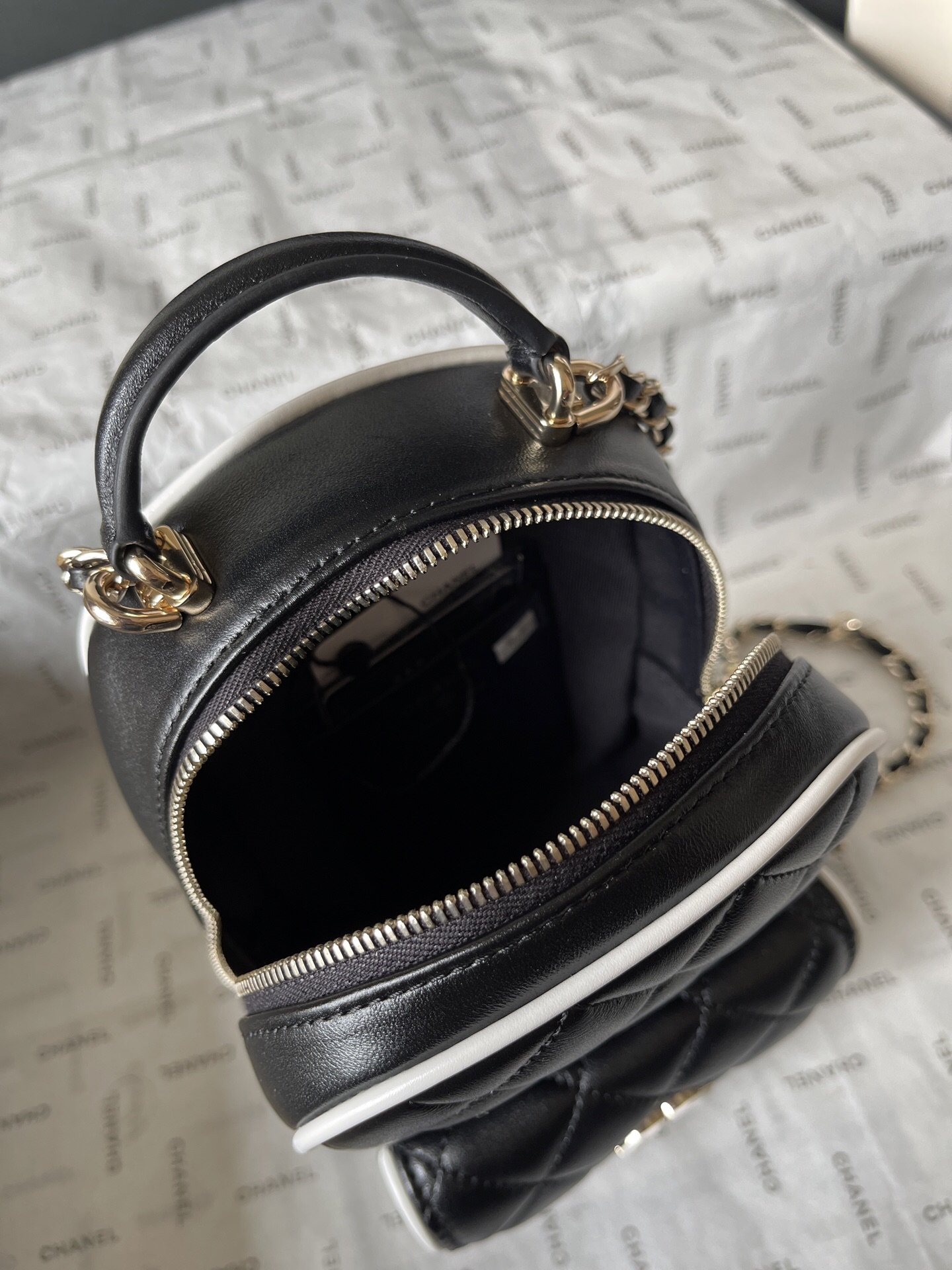 Chanel Black and White Panda Color-Block Backpack - Image 8