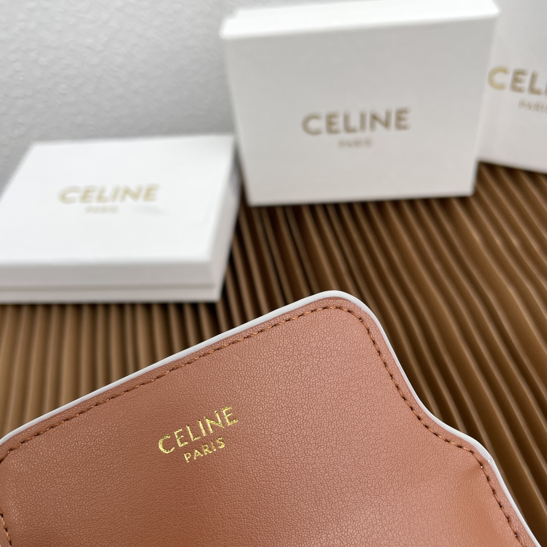 Celine Logo Print Sheepskin Card Holder - Image 8