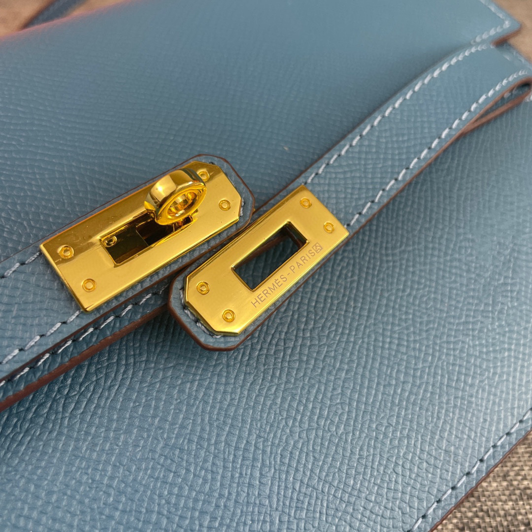Hermes Kelly-Style Palm-Grain Cowhide Crossbody Bag - Image 8