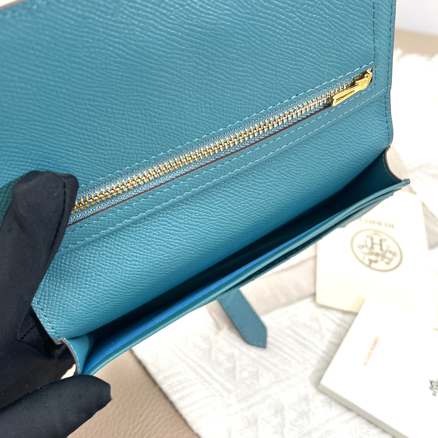 Hermes Leather Zip Wallet - Image 8