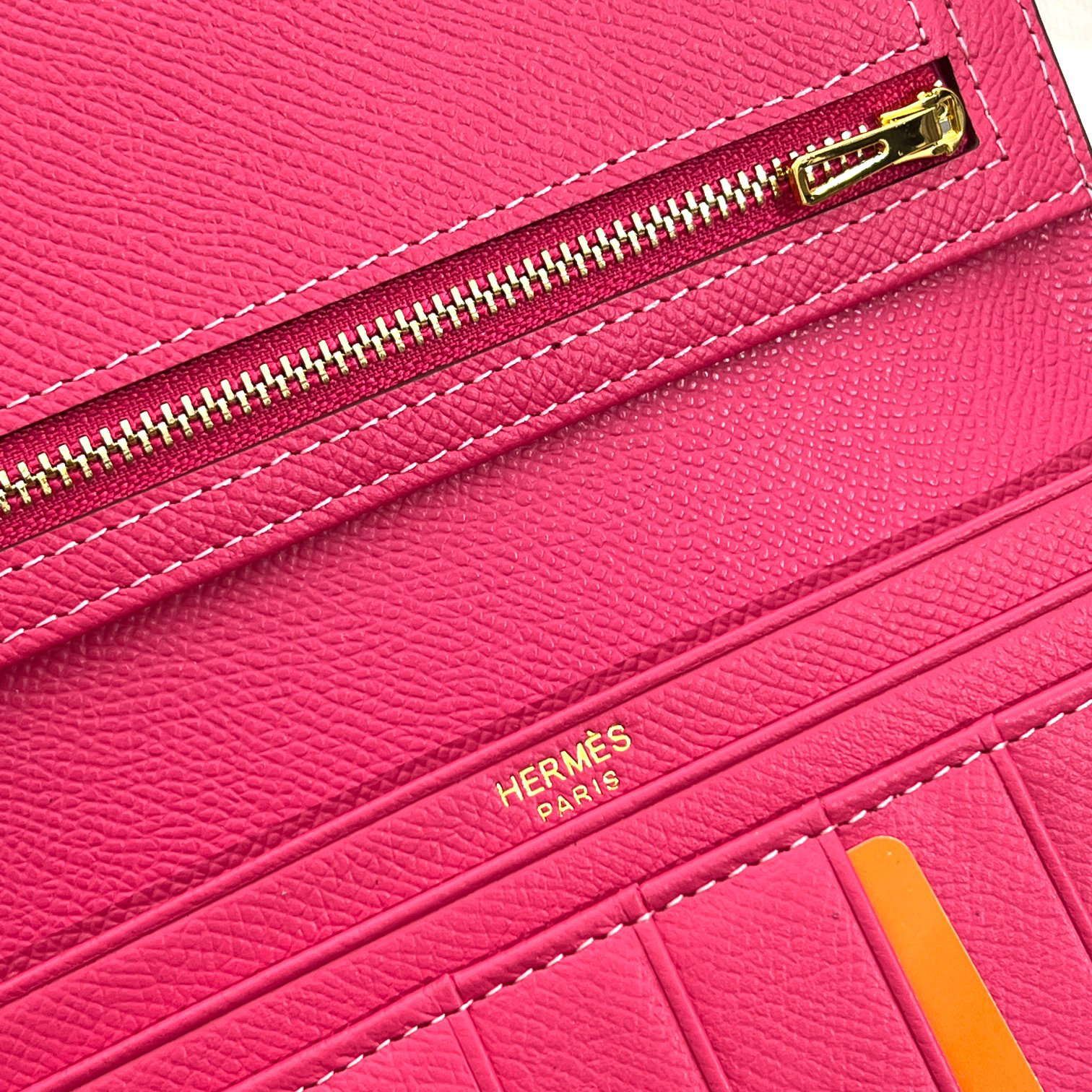 Hermès Women's Togo Leather Zip Wallet - Image 8