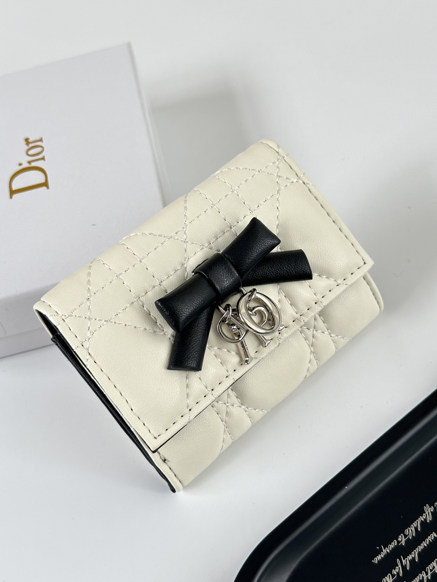 Dior M115 Mini Lady Dior Wallet - Black/Pink - Image 8