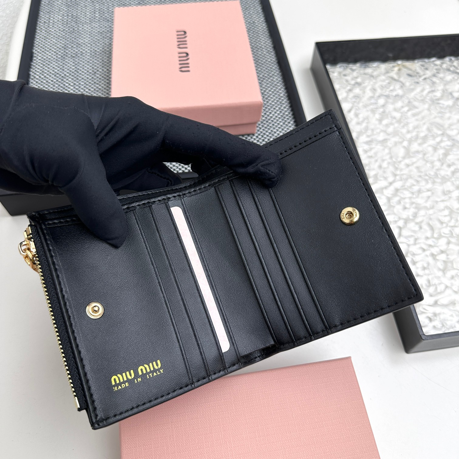 Miu Miu Lambskin Bifold Wallet - Image 8