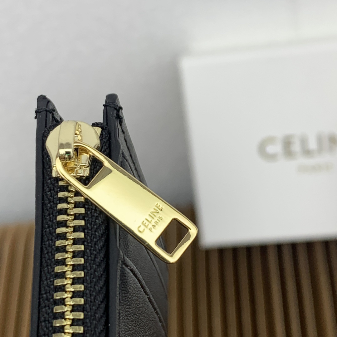 Celine Triomphe Leather Zip Card Holder - Image 8