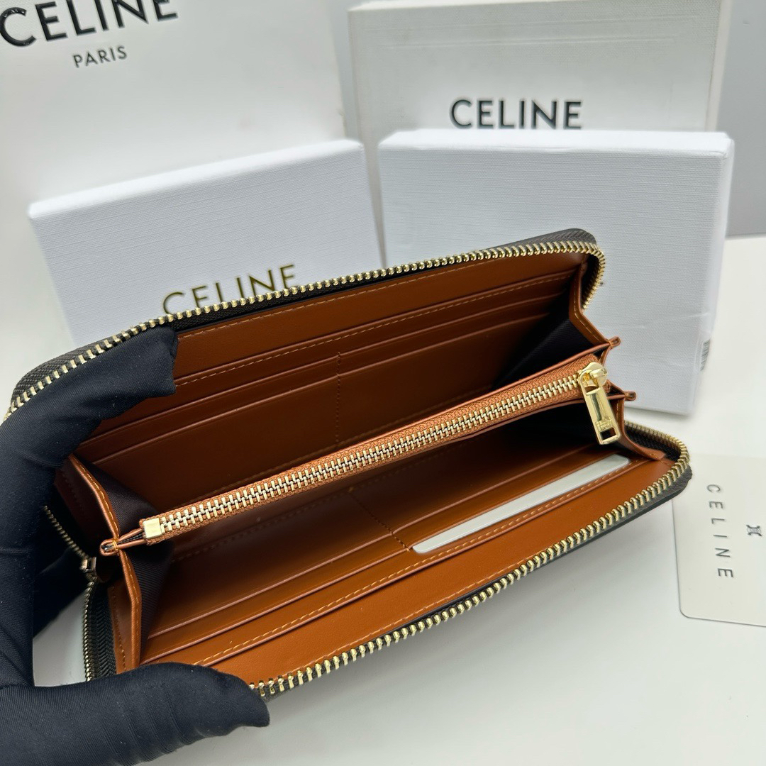 Celine Triomphe Cuir Large Zip Wallet - Image 8