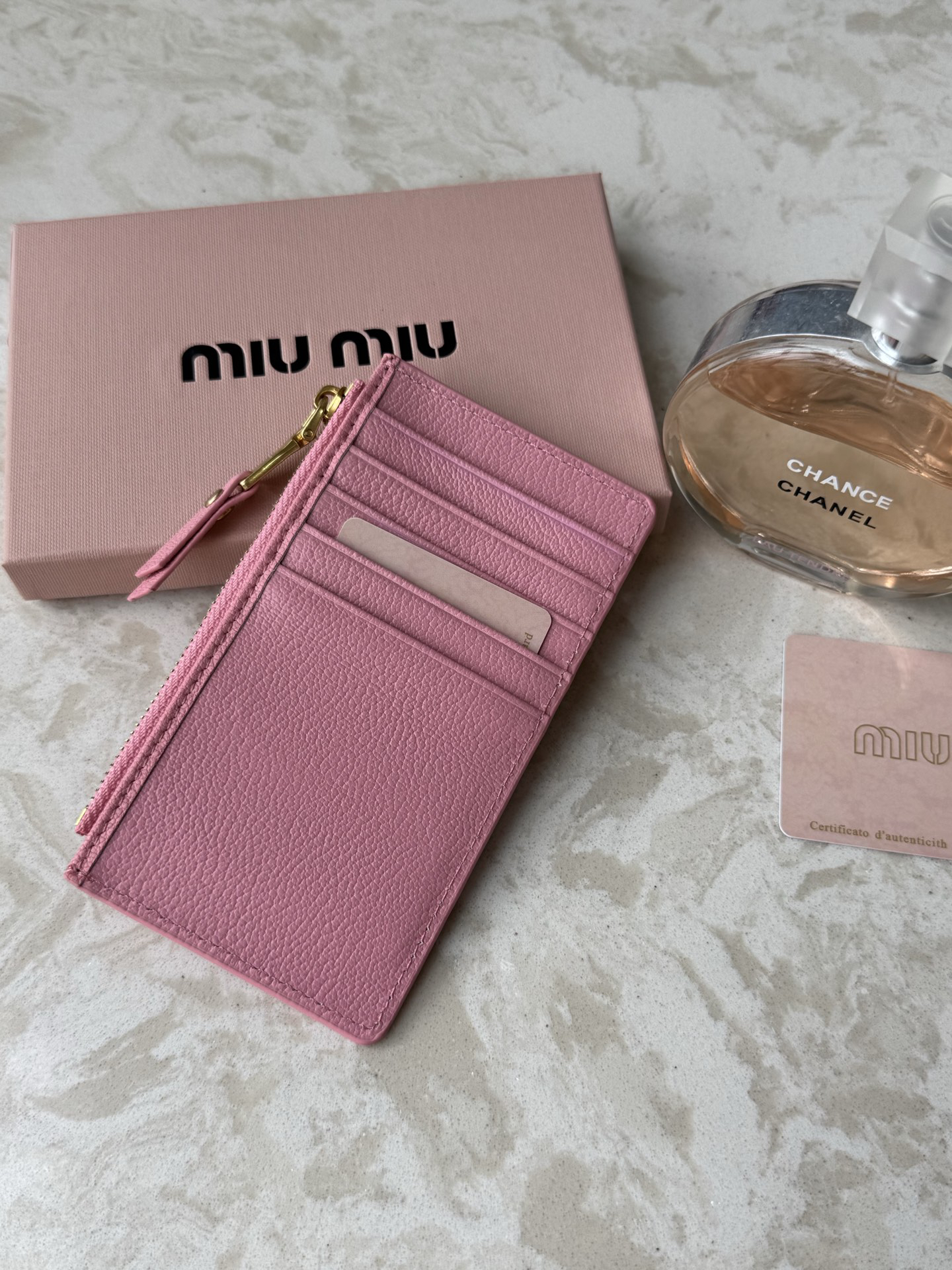 Miu Miu Slim Calf Leather Card Wallet - Image 8