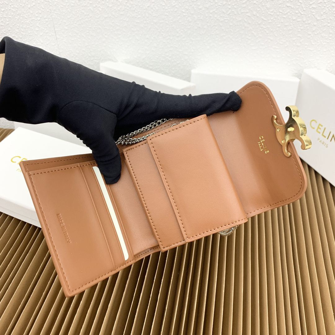 CELINE Small Shiny Lambskin Flap Wallet - Image 8