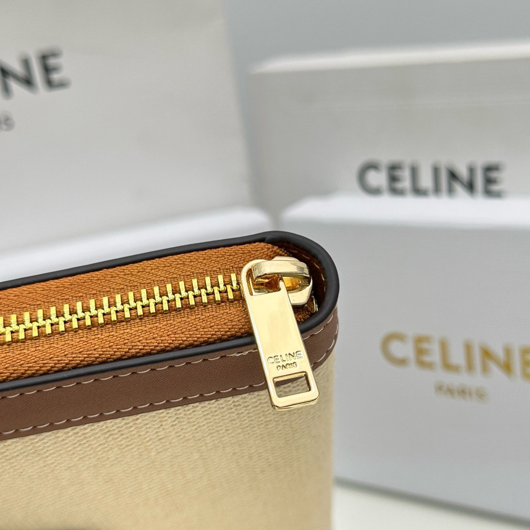 Celine Triomphe Cuir Large-Zip Wallet - Image 8