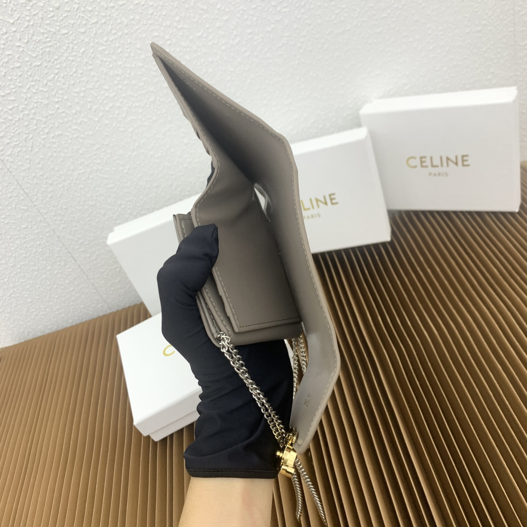 CELINE Small Triomphe Leather Flap Wallet - Image 8