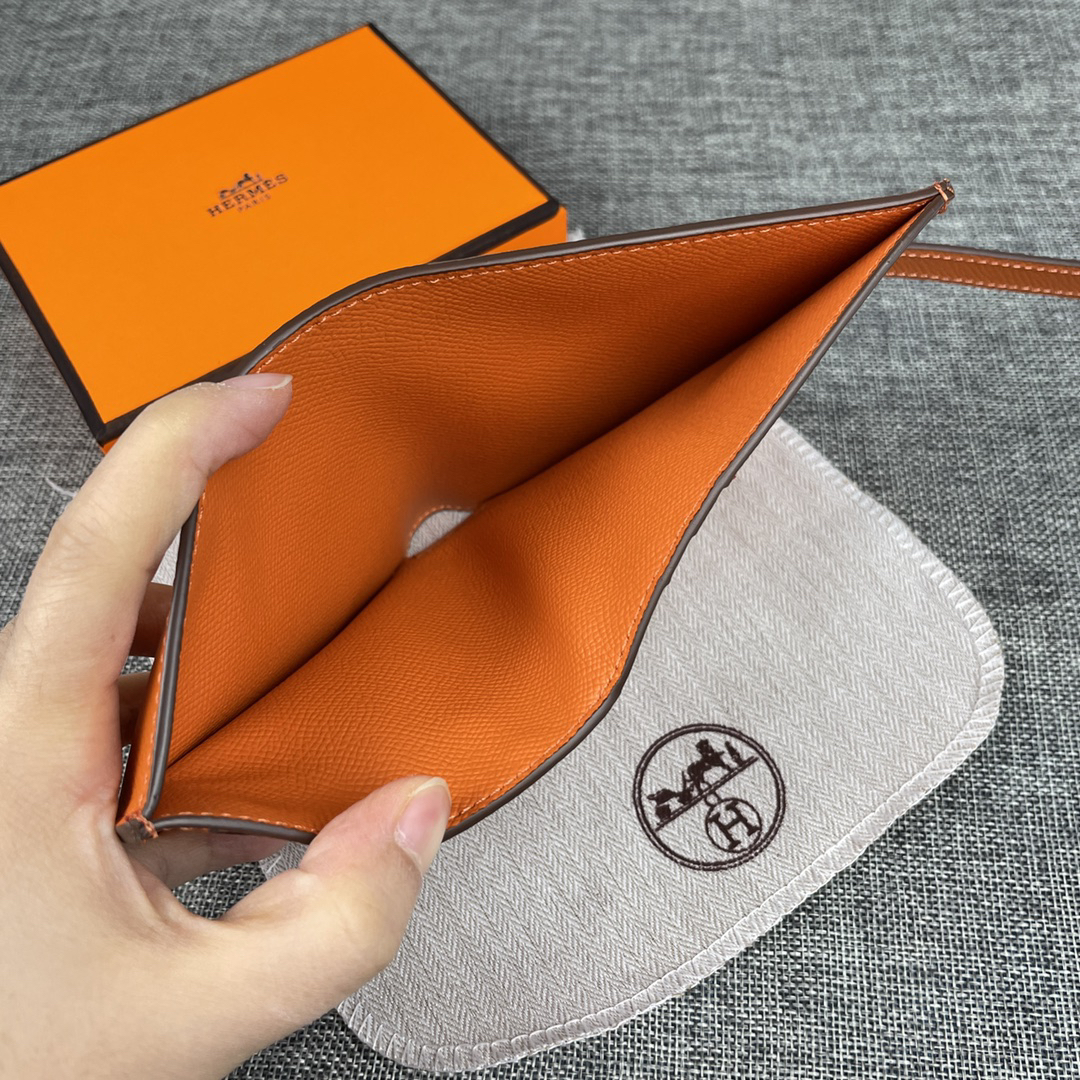 Hermès Palm-Grain Leather Vertical Wallet - Image 8