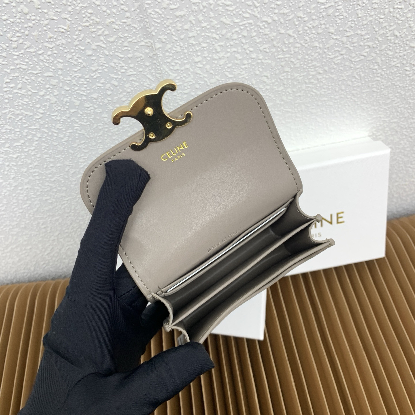 Celine Triomphe Leather Business Card Holder - Image 8