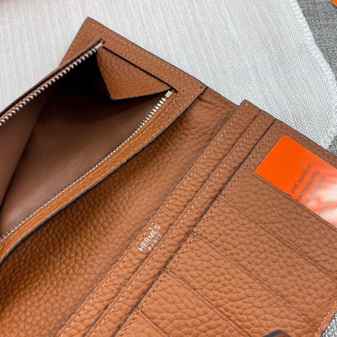Hermes Togo Leather Zip Wallet - Image 8