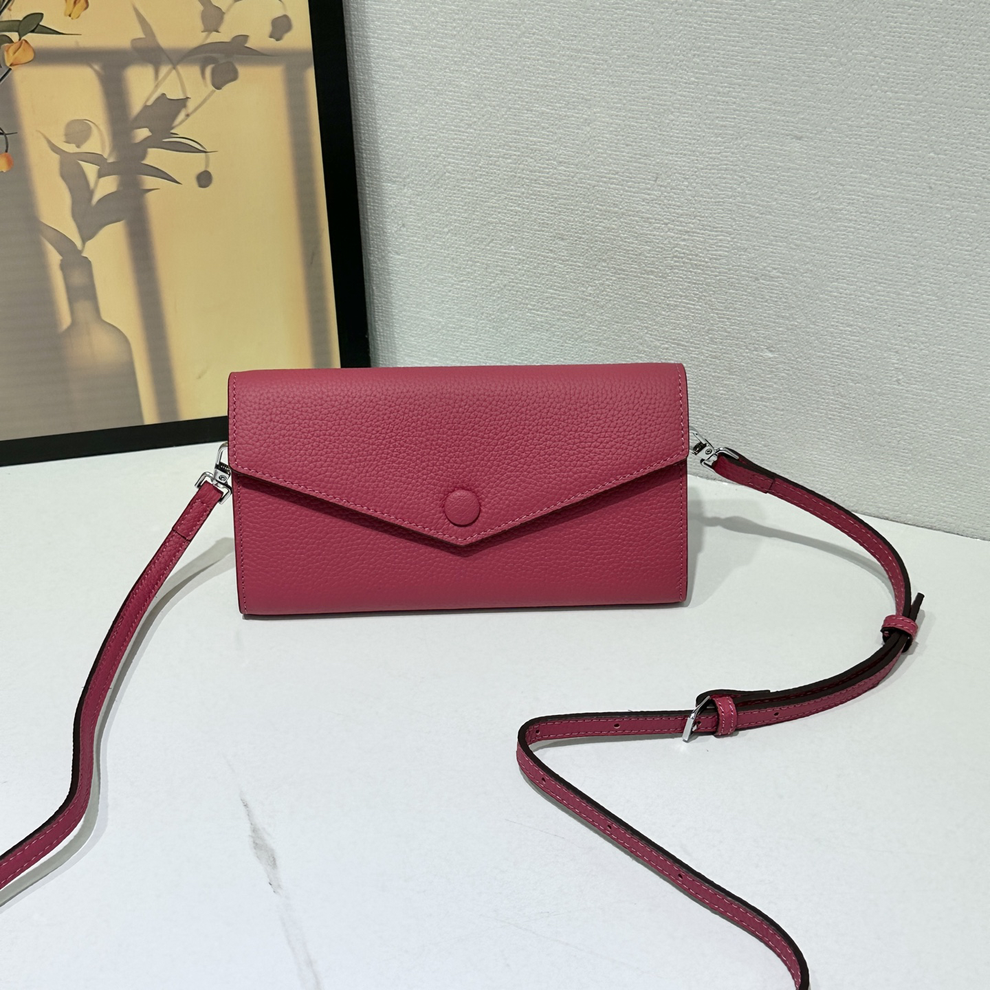 Hermès R.M.S Evercolor Togo Leather Crossbody Wallet Bag - Image 8