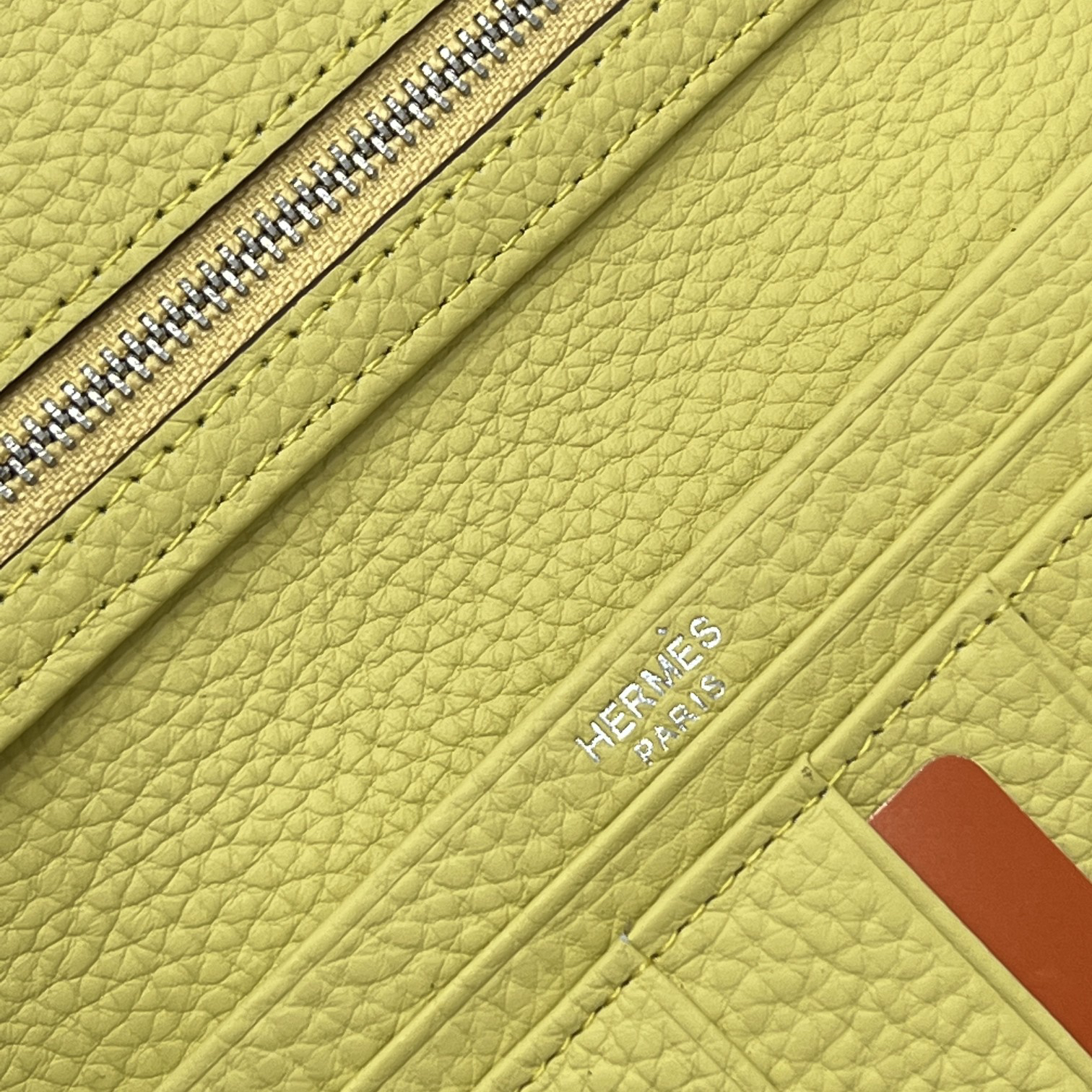 Hermès Women's Togo Leather Long Wallet with Silver-Tone Clasp - Image 8