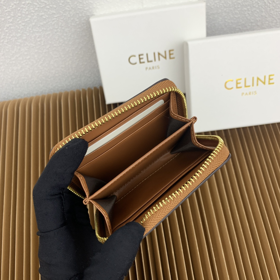 Celine Triomphe Cuir Compact Zipper Wallet - Image 8