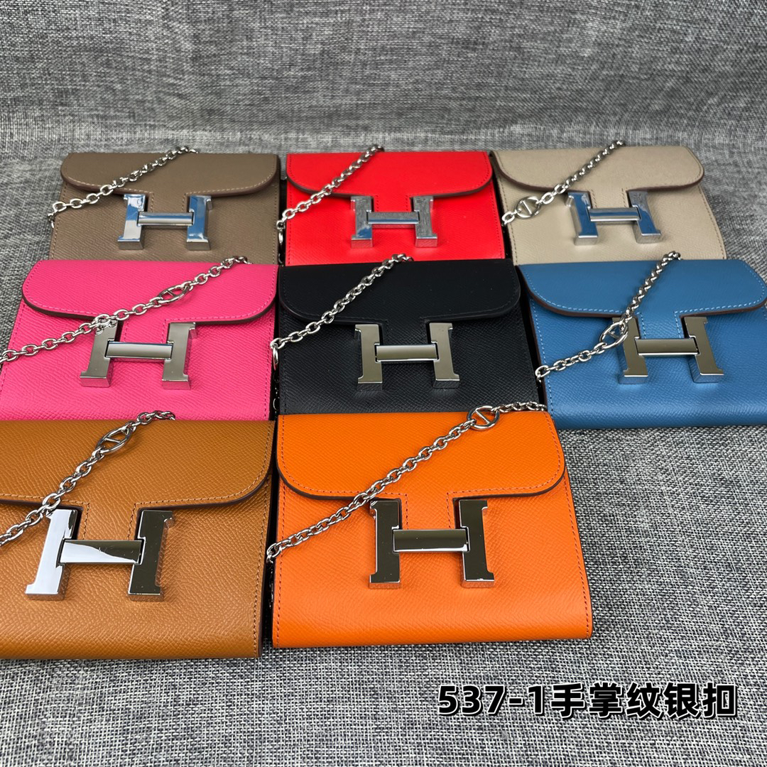 Hermes Constance Palm-Grain Leather Card Holder - Image 8