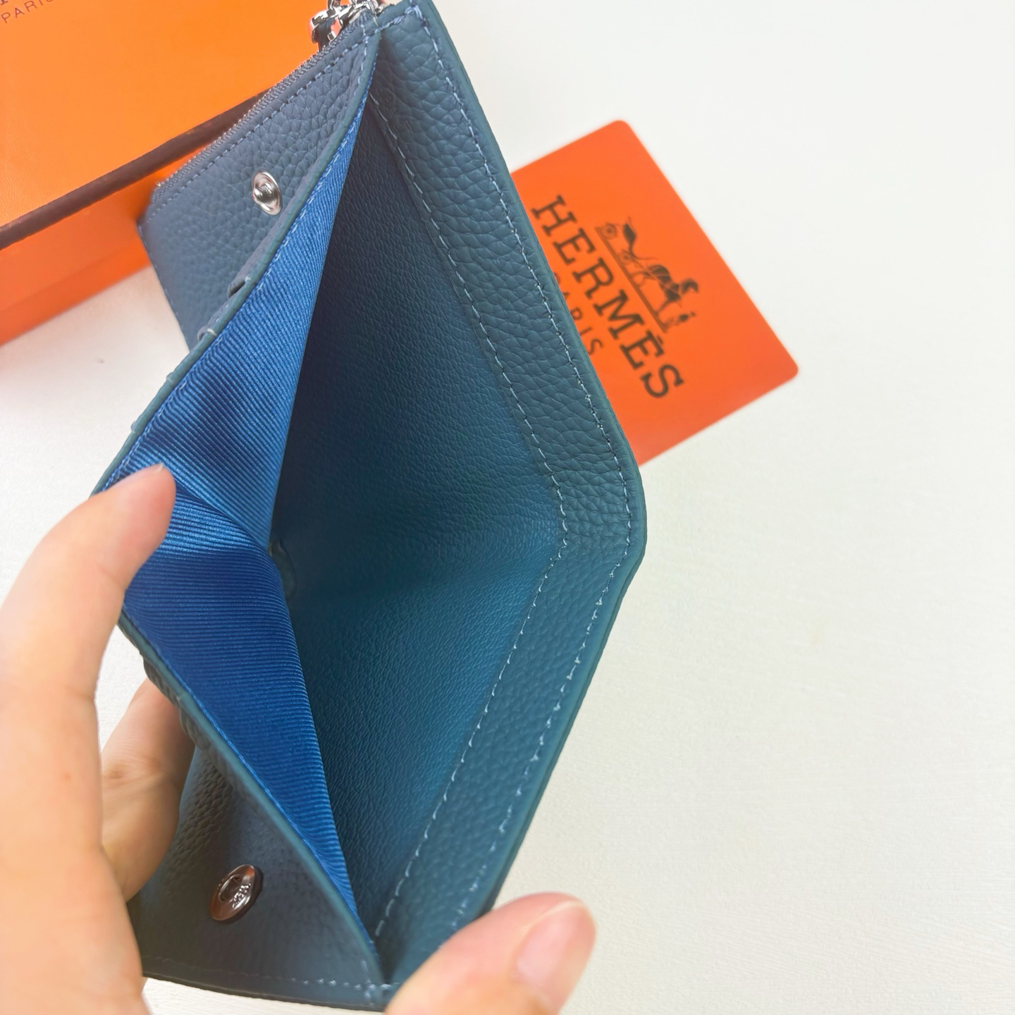 Hermes Silk'in Togo Leather Wallet - Image 8