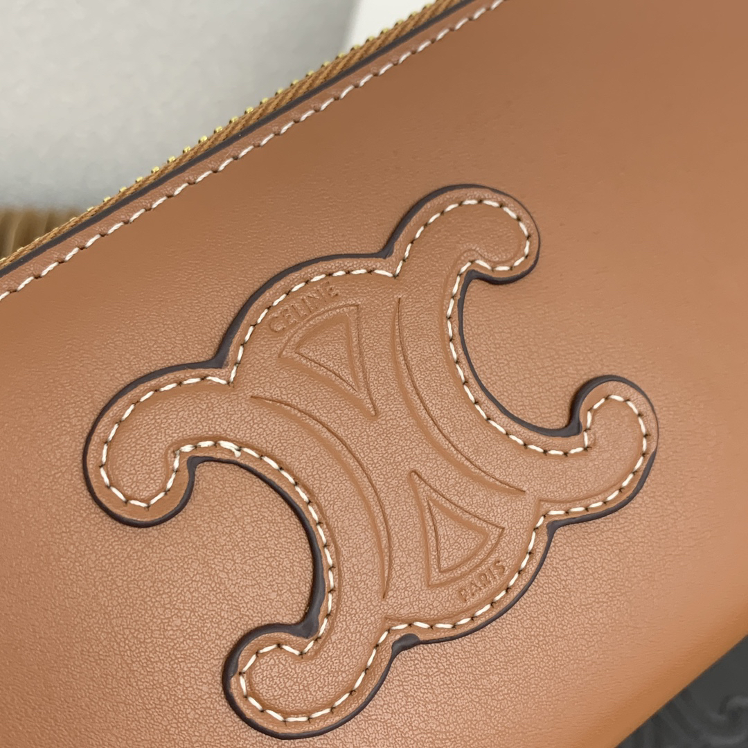 Triomphe C Large Zip-Around Calfskin Wallet - Image 8