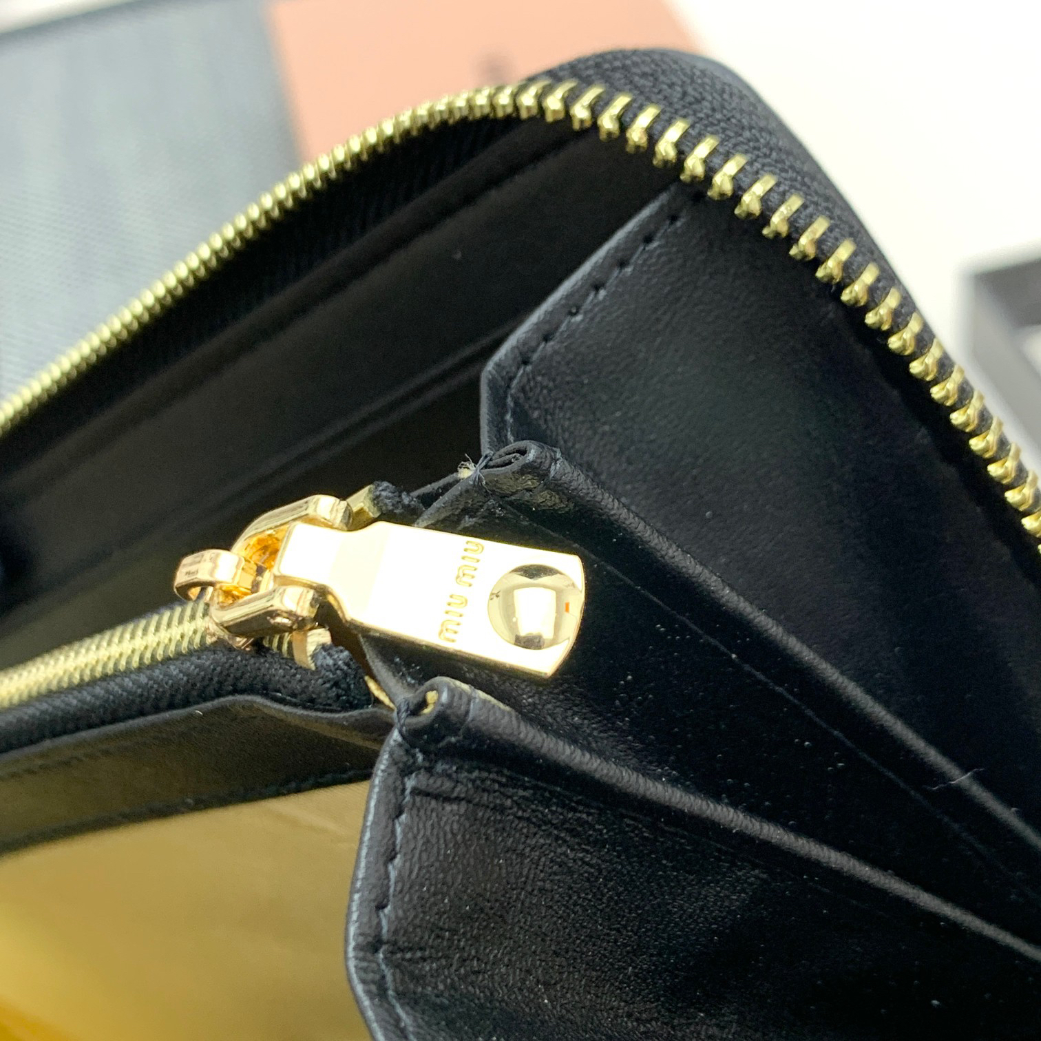 Miu Miu Sheep Leather Zip Wallet - Image 8