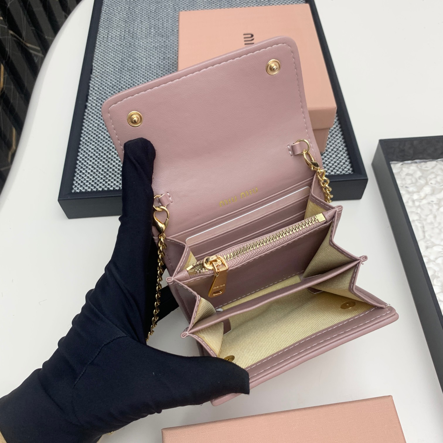 Miu Miu Lambskin Mini Zipper Coin Purse - Image 8