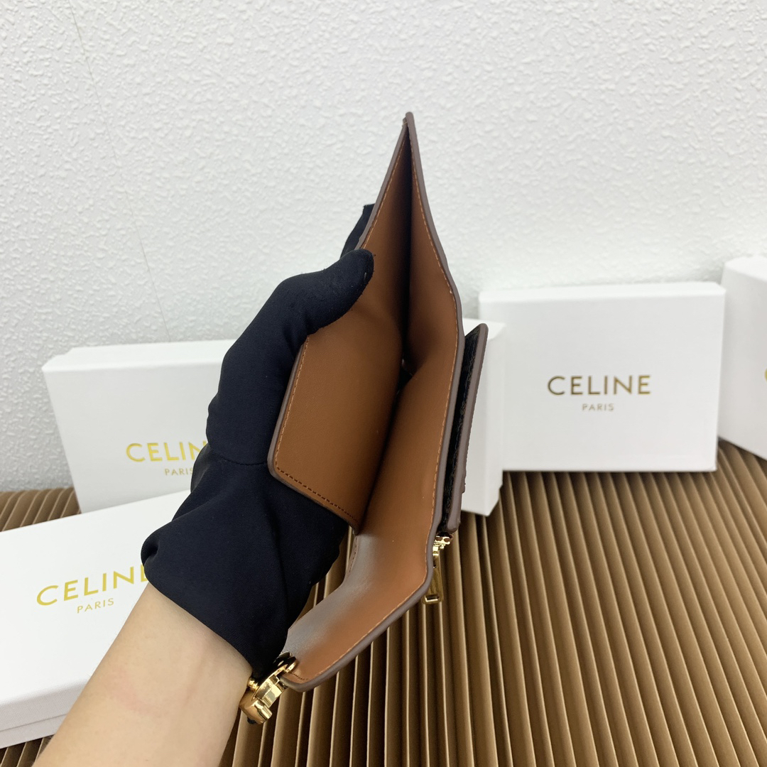 Celine Triomphe Canvas Small Leather Wallet - Image 8