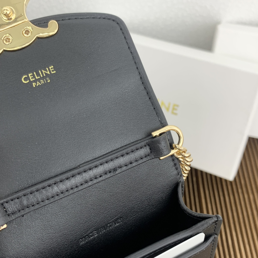 CELINE Triomphe Phone Bag in Fine-Grain Calfskin - Image 8
