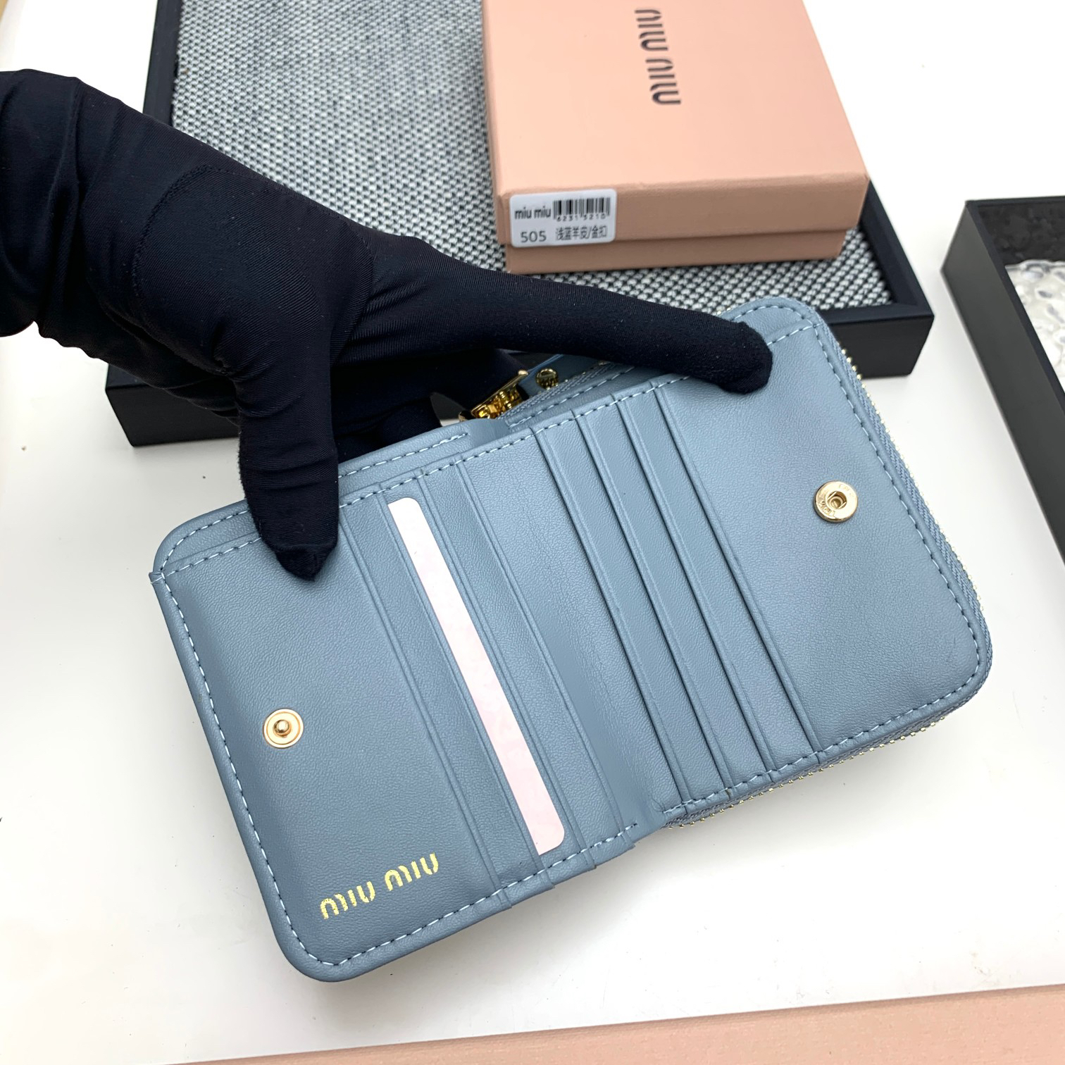 Miu Miu Lambskin Zipper Coin Purse - Image 8