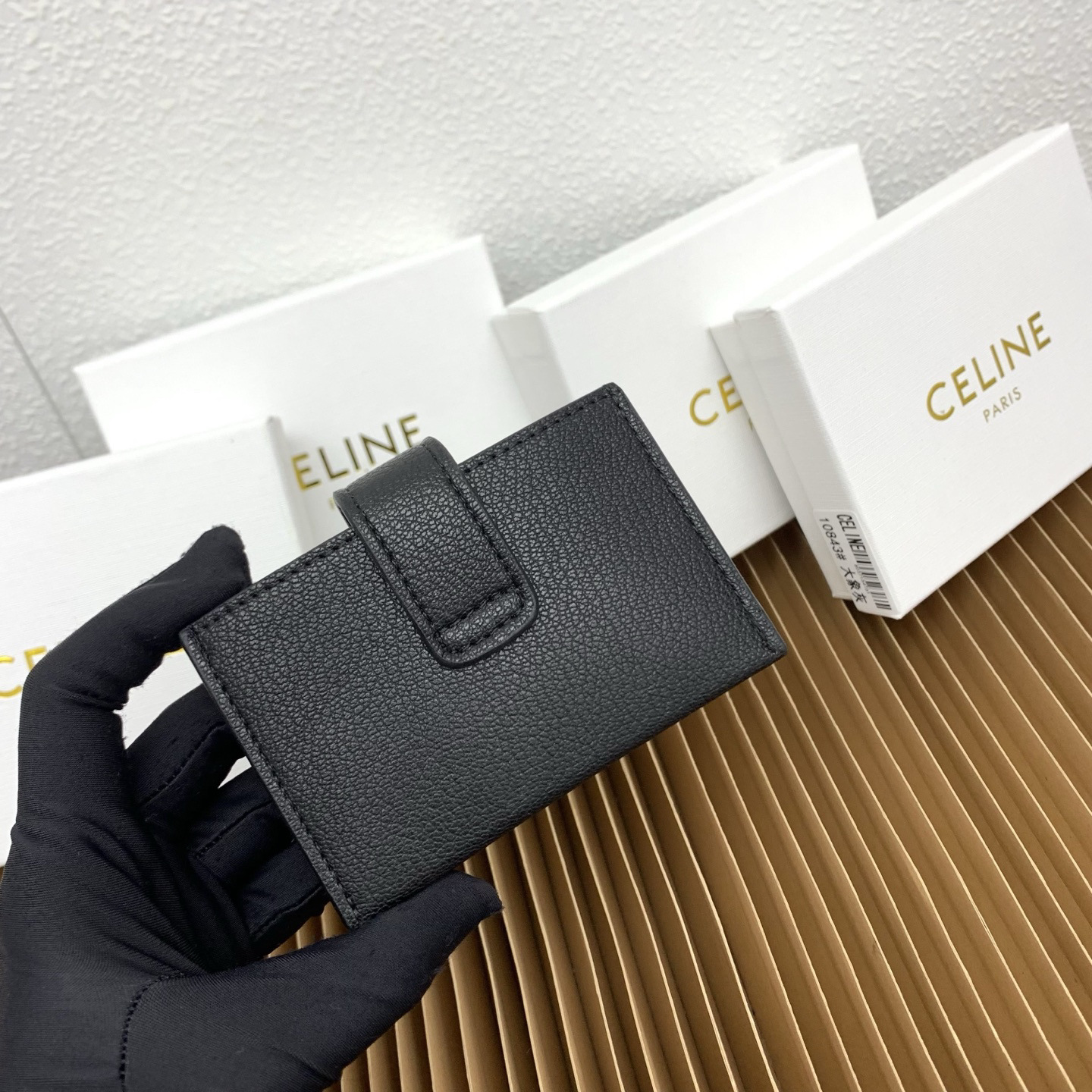 Celine Accordéon Triomphe Leather Card Holder - Image 8