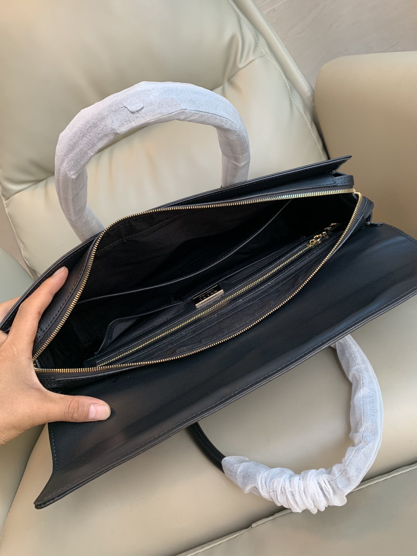 Prada Embossed Leather Briefcase - Image 8