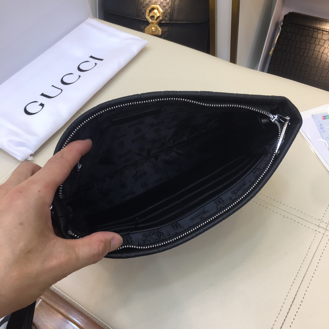 Gucci Men's Leather Clutch Bag, Model 66483-4, Tan - Image 8