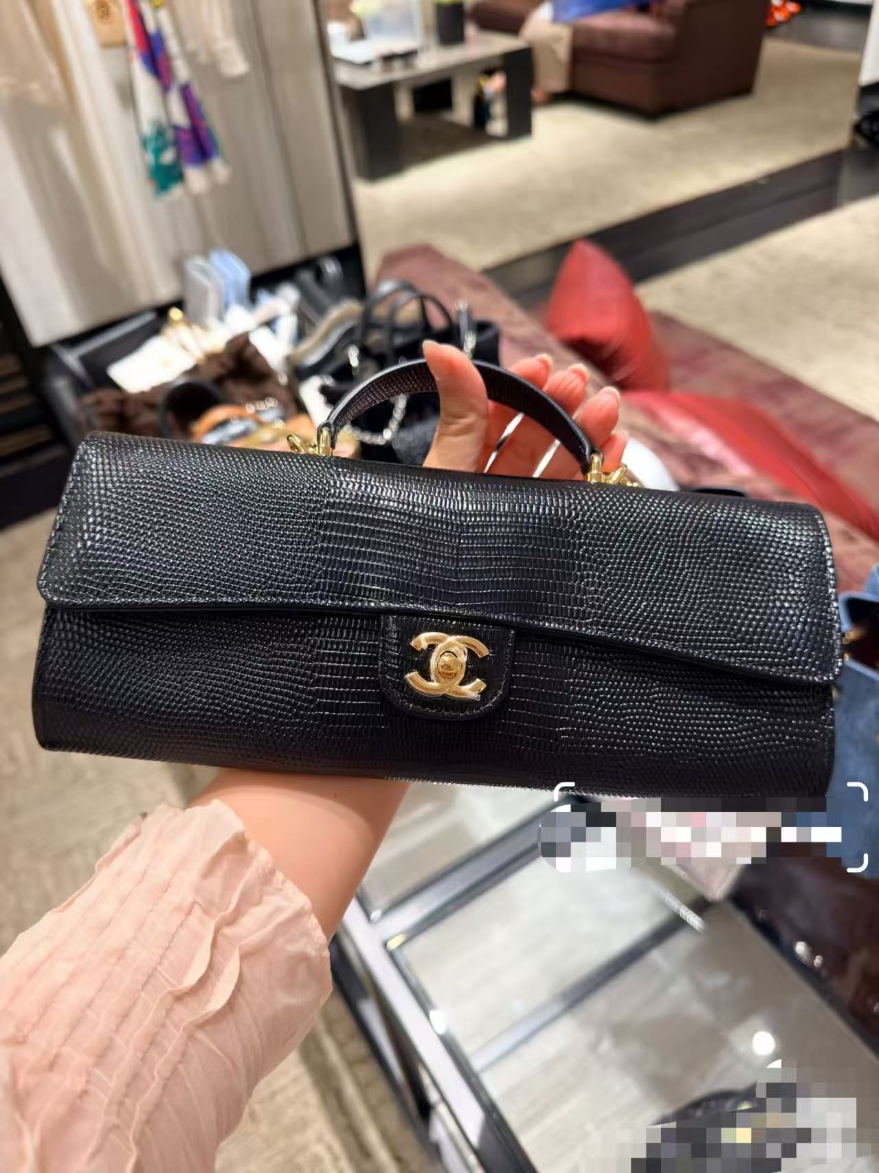 Chanel 26A Black Caviar Leather Shoulder Bag - Image 8