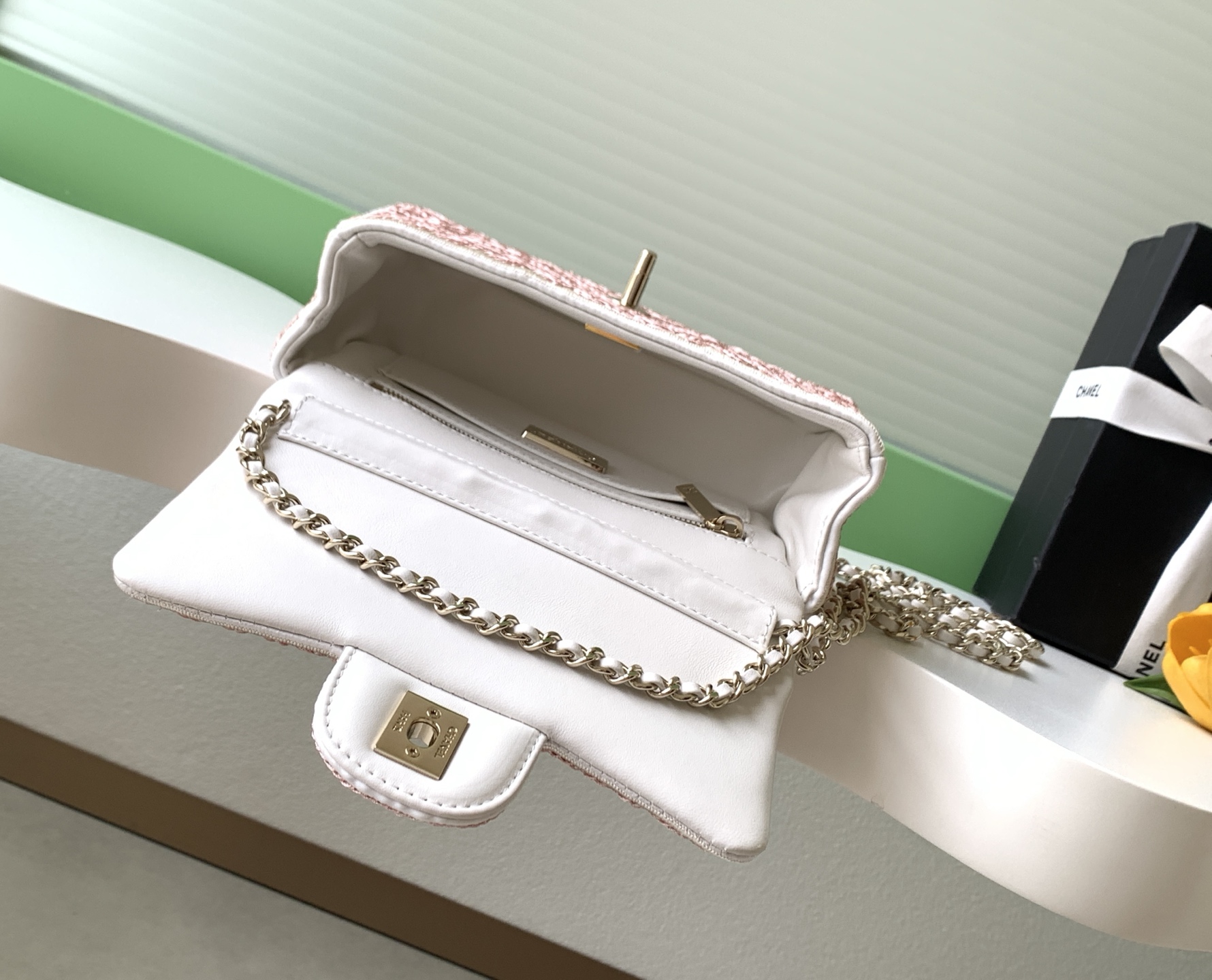 Chanel 26-Needle Woven Crossbody Bag with Double-C Logo - Image 8