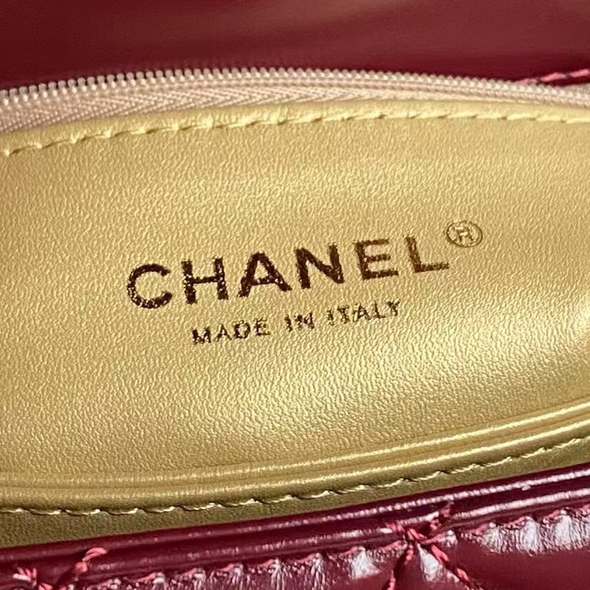 Chanel 24A Classic Coco Handle Leather Handbag, Burgundy - Image 8