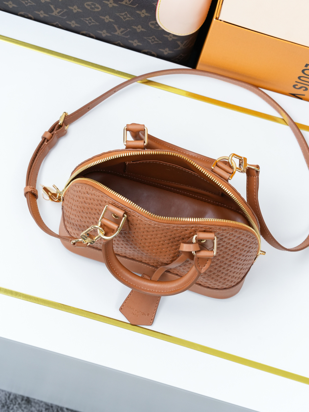 Louis Vuitton Alma BB M29491 Brown Leather Handbag - Image 8