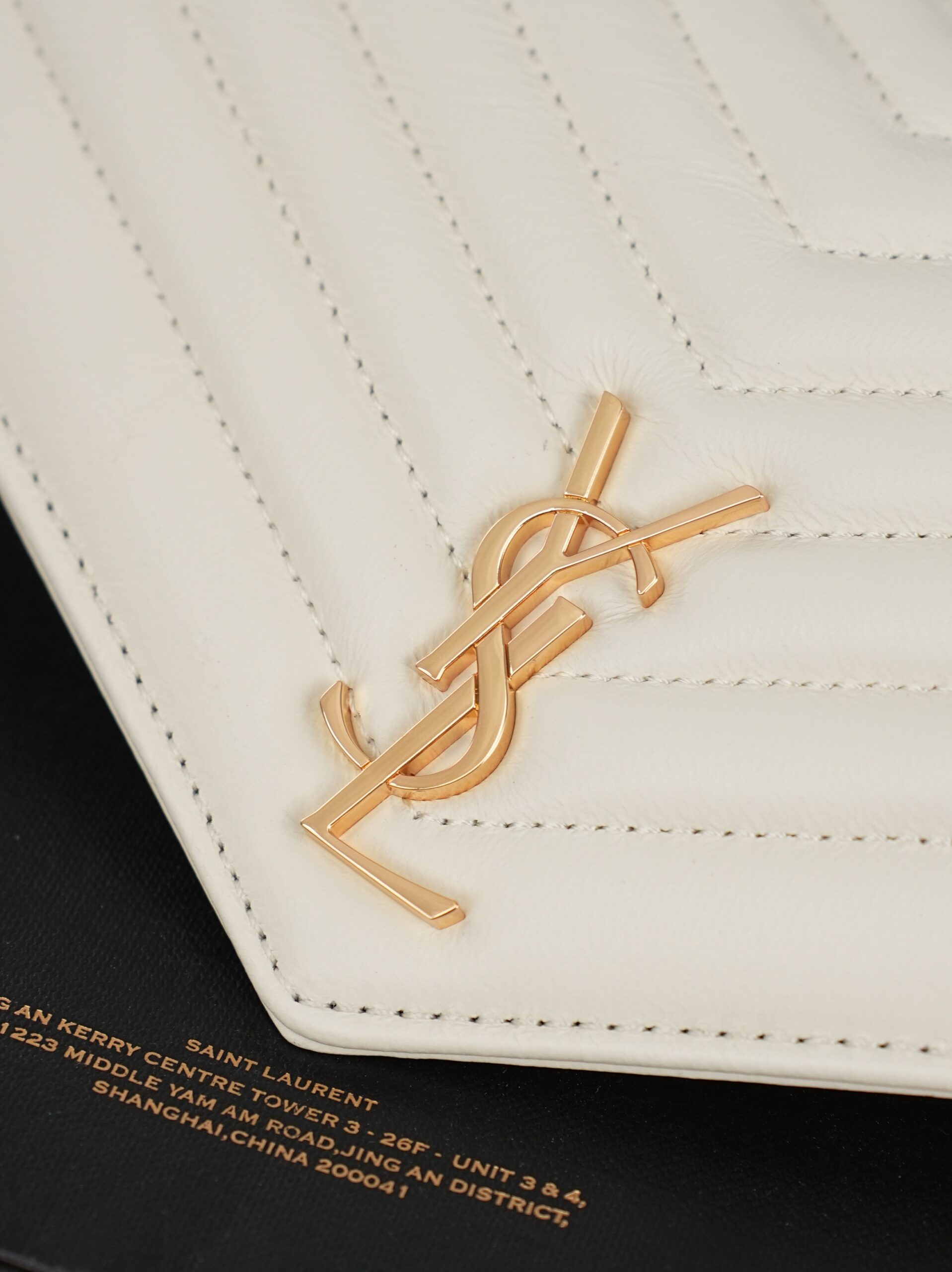 White Lambskin Small Envelope Clutch Bag - Image 8