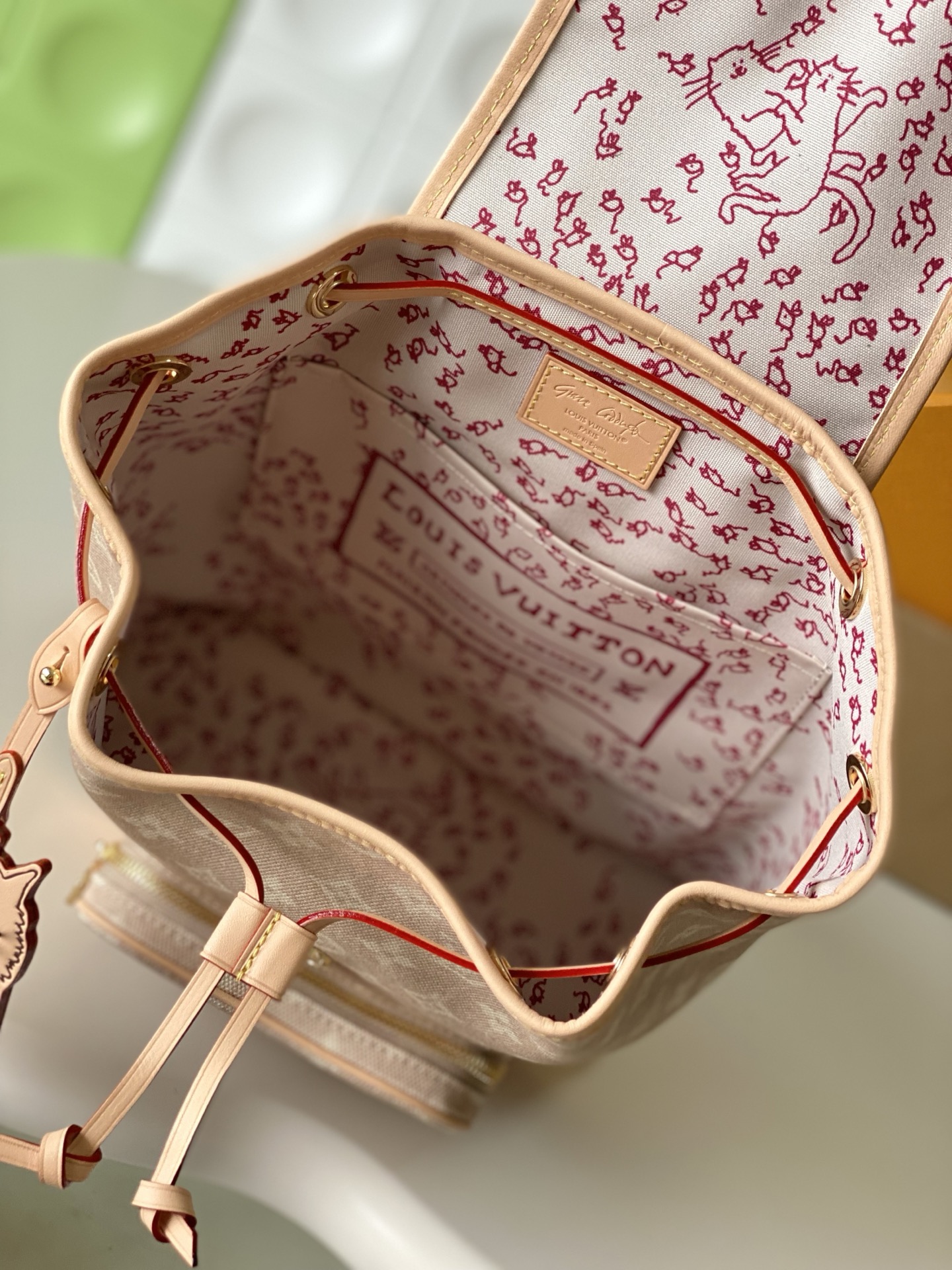 Louis Vuitton Montsouris Small Backpack with Meowgram Pattern - Image 8