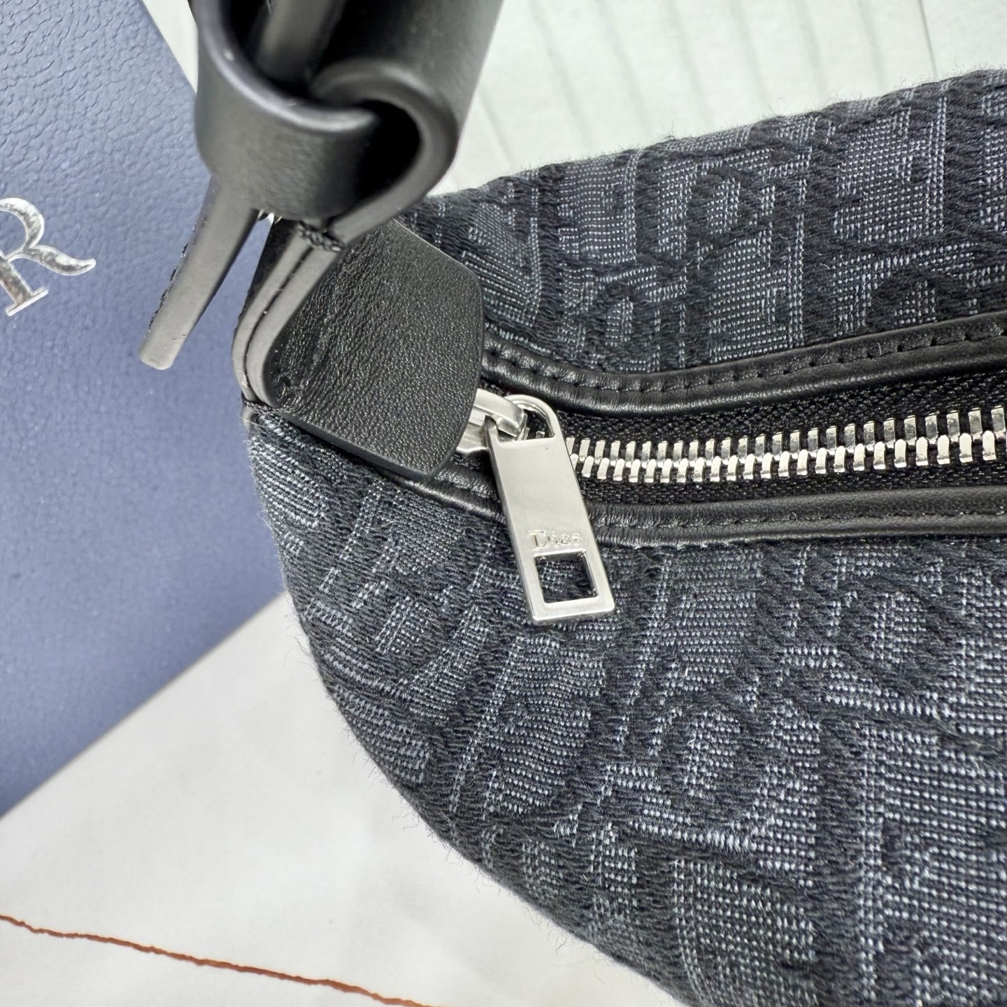 Dior Jett Handbag in Black Oblique Fabric - Image 8