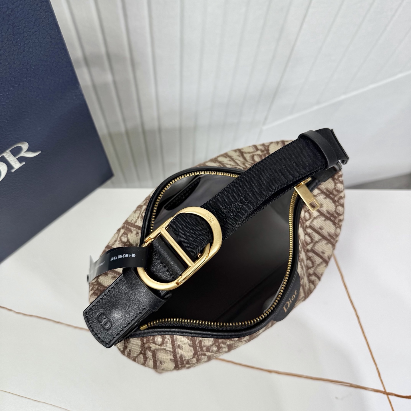 Dior Jett Handbag in Brown Oblique Print - Image 8