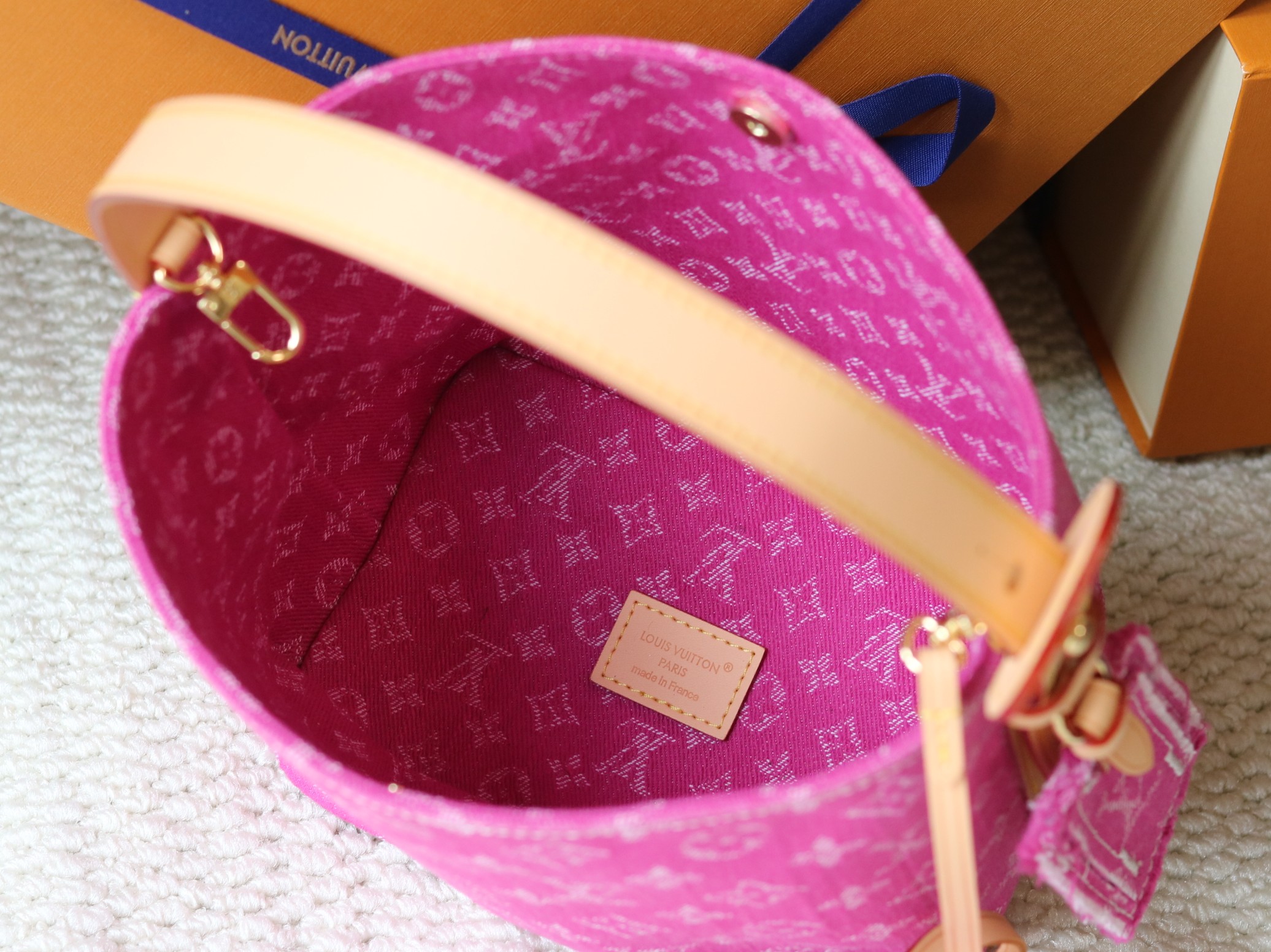 Louis Vuitton Denim Bucket Bag - Image 8