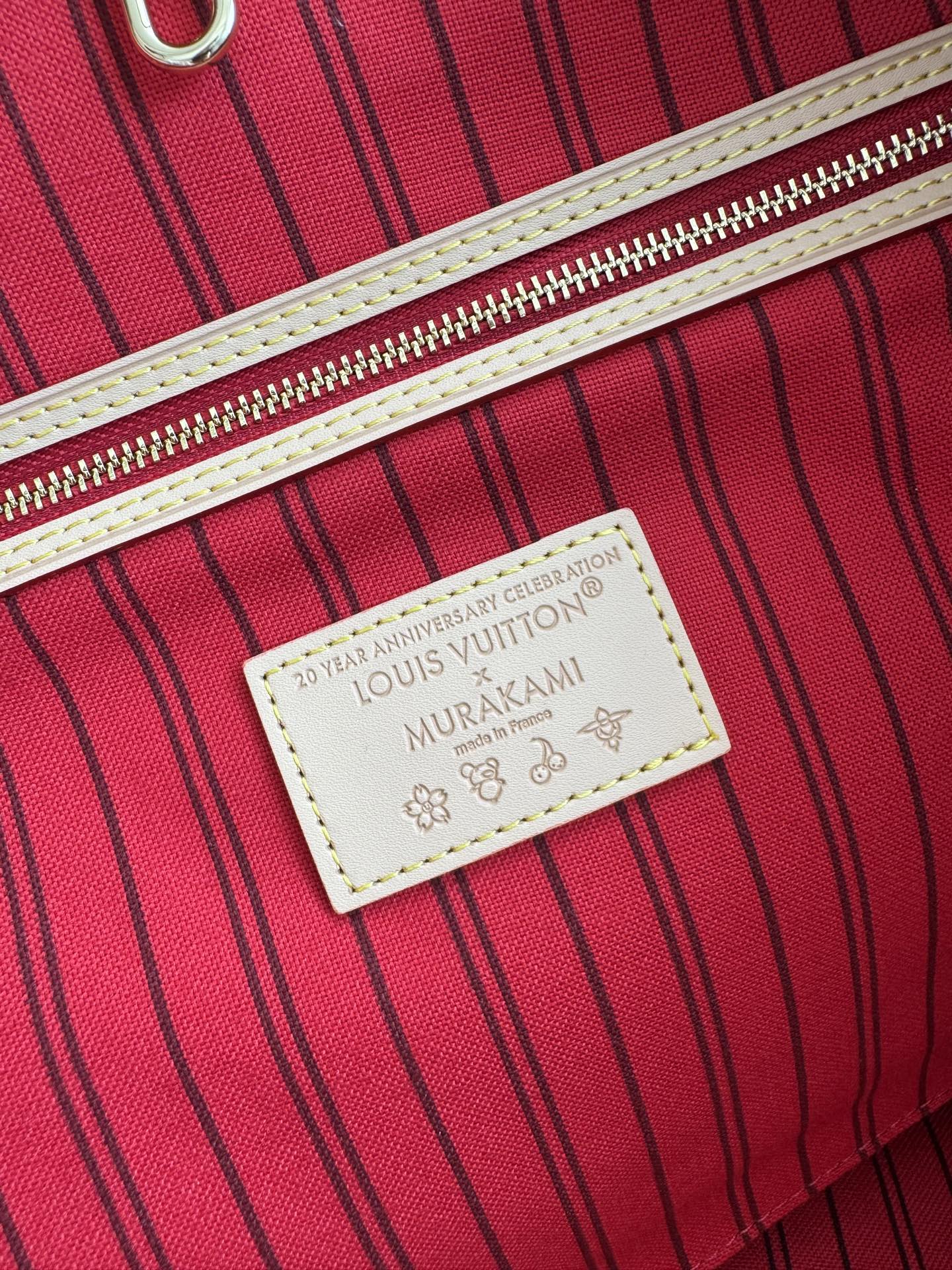 Louis Vuitton Neverfull MM Cherry Shopping Tote - Image 8