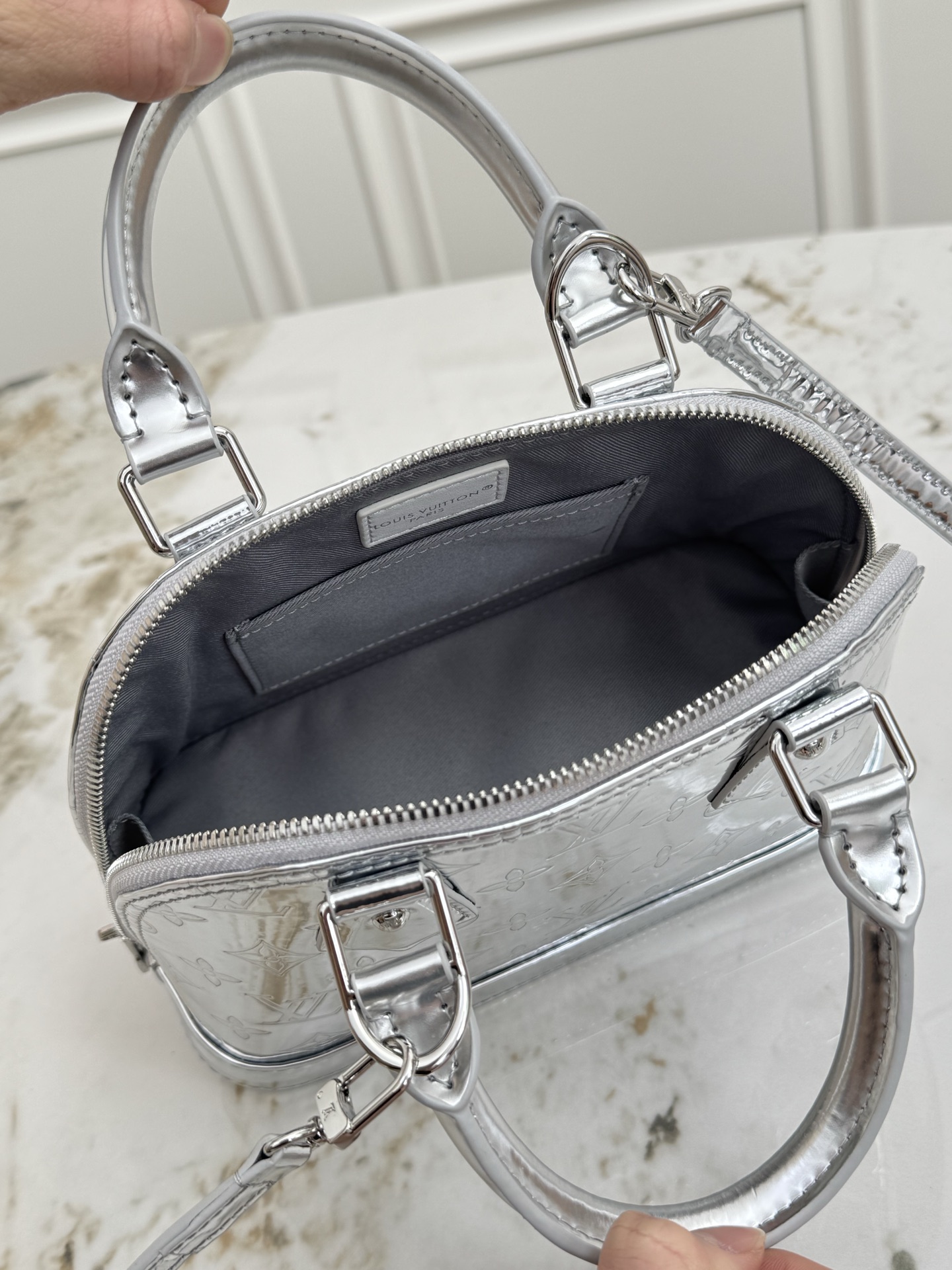 Louis Vuitton Alma BB Handbag in Monogram Miroir Copper - Image 8