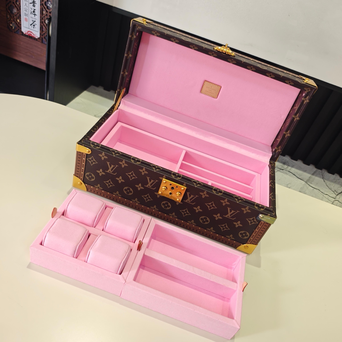 Louis Vuitton Monogram Watch and Jewelry Box M20209 - Image 8