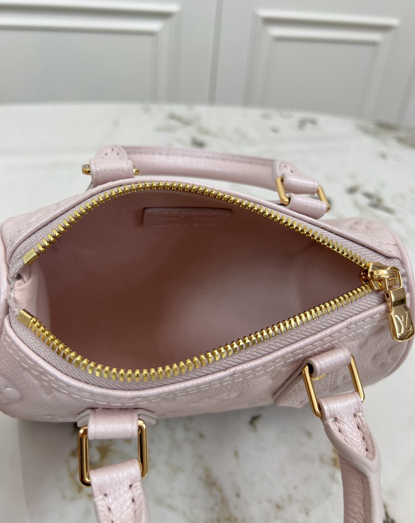 Louis Vuitton Nano Speedy Handbag in Monogram Empreinte Shimmery Leather - Image 8