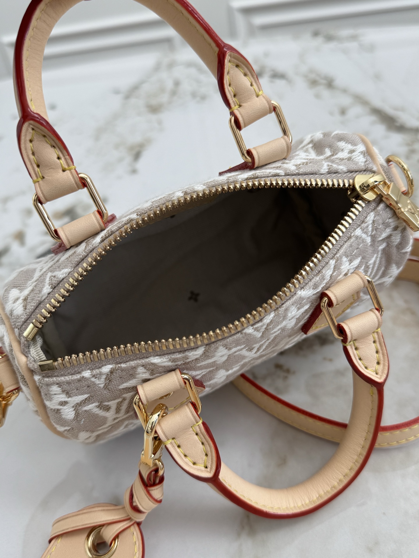 Louis Vuitton Nano Speedy Monogram Embleme Canvas Handbag - Image 8