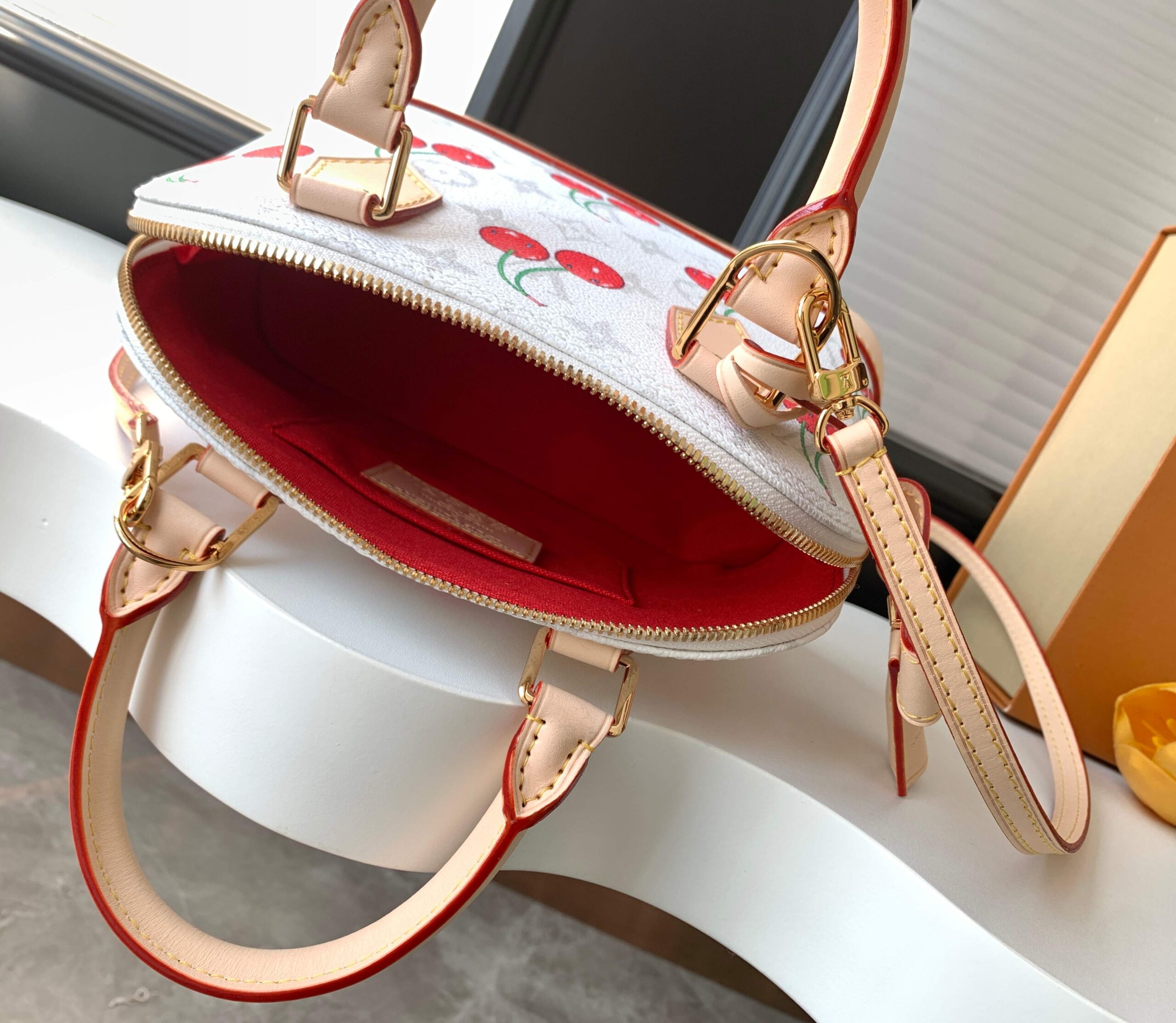 Louis Vuitton Alma BB Handbag, Louis Vuitton x Murakami Cherry Collection, M14234 - Image 8