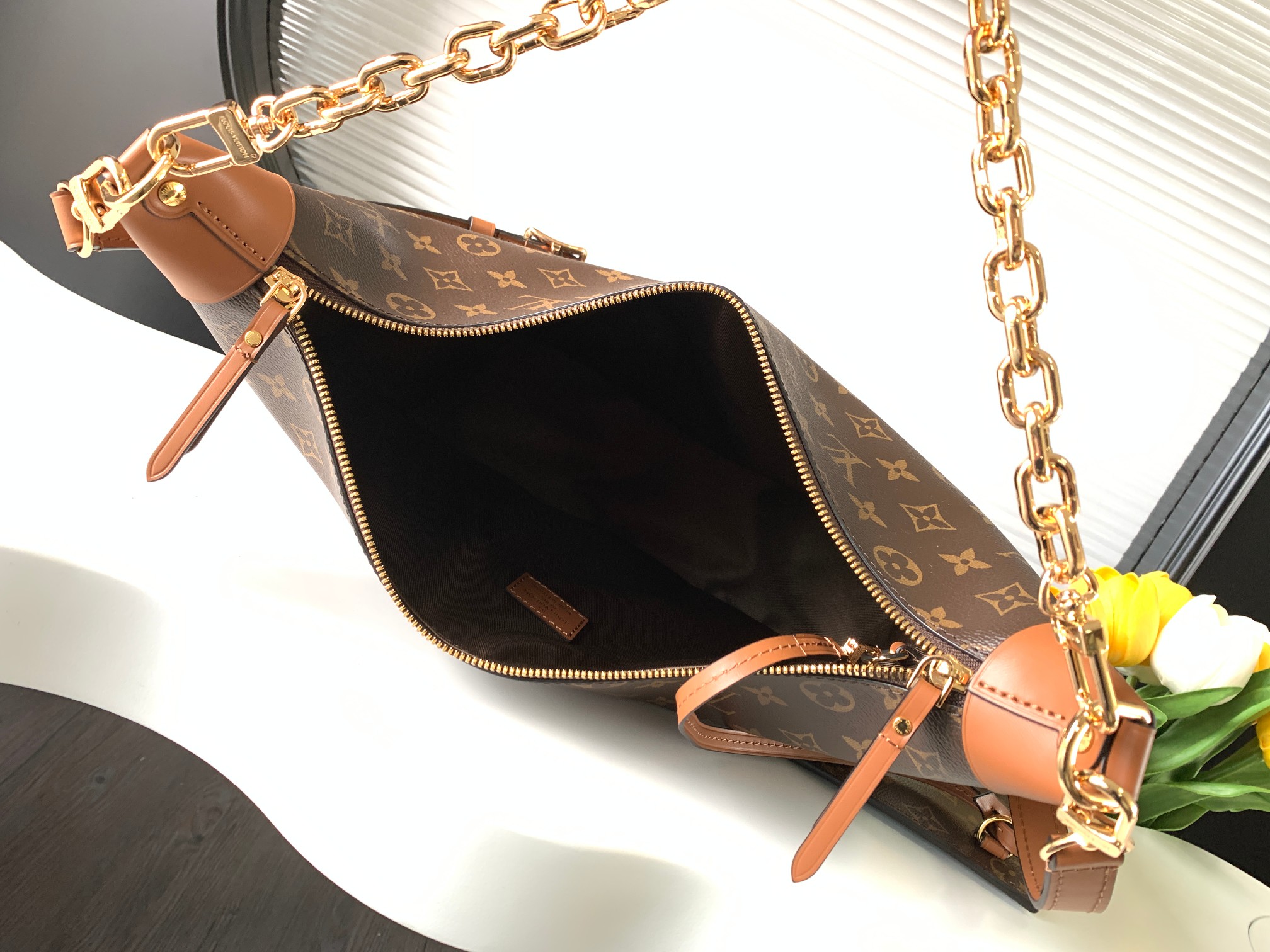 Large Moon Leather Handbag - Image 8