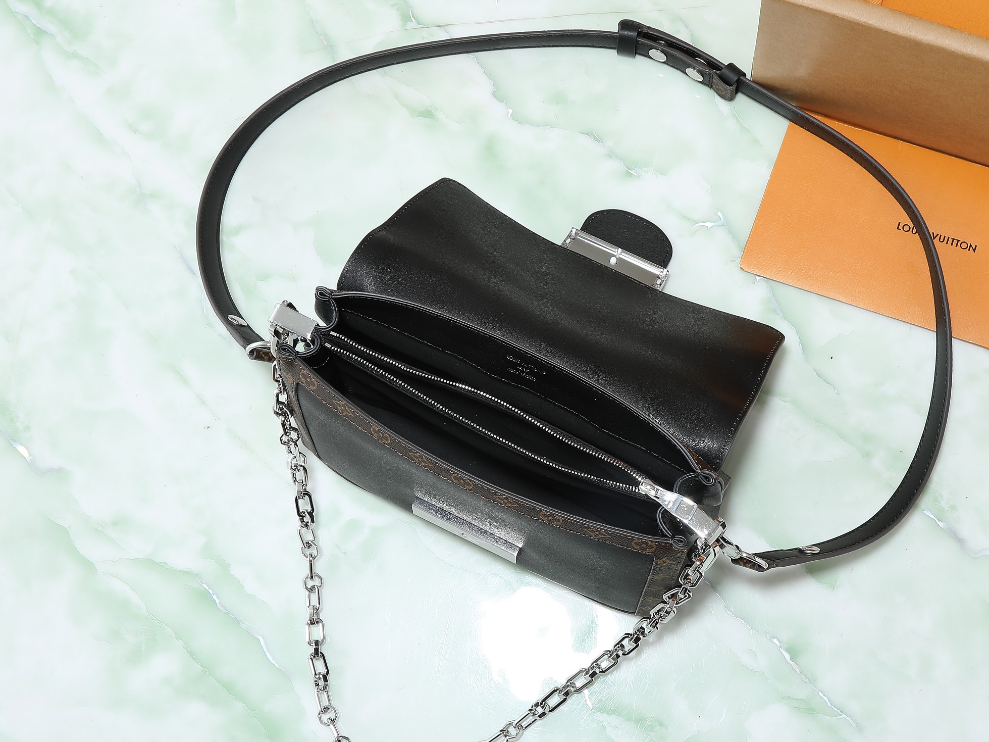 Louis Vuitton Dauphine Soft Medium Crossbody Bag M13450 in Black Leather - Image 8