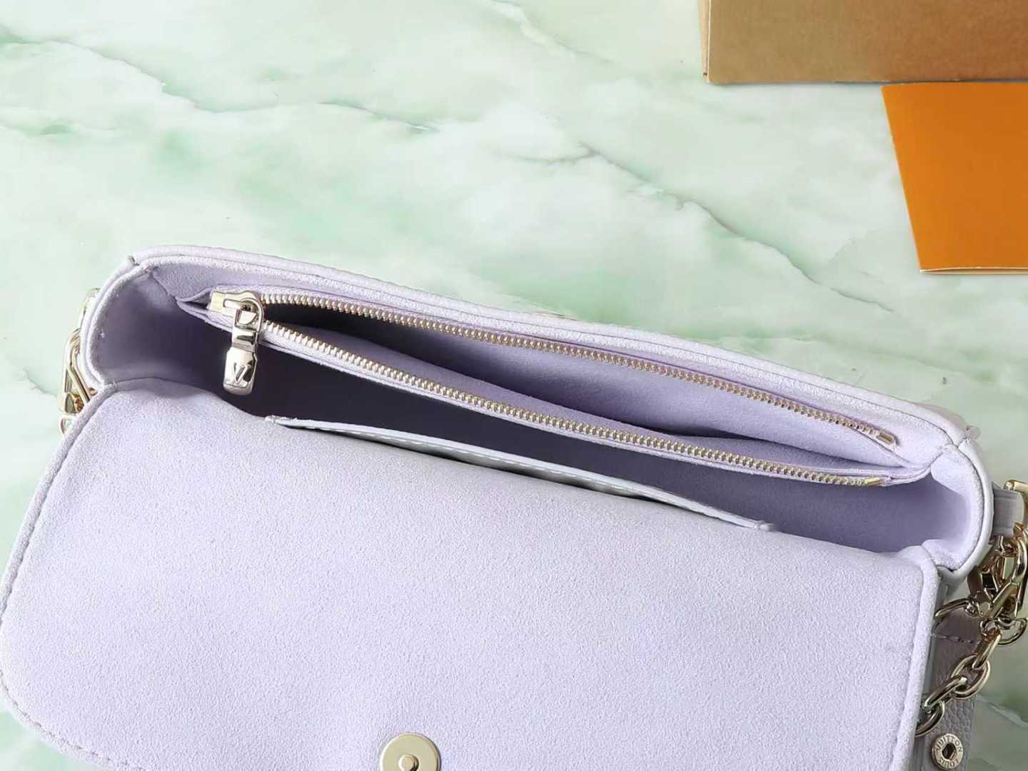 Louis Vuitton Wallet on Chain Ivy in Purple Monogram Empreinte Leather - Image 8